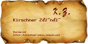 Kirschner Zénó névjegykártya